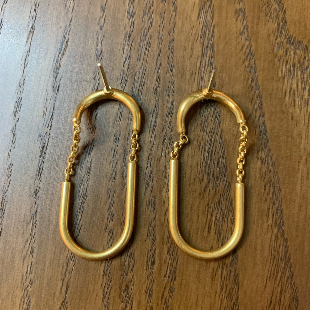 PRELOVED GOLD CHAIN LINK EARRINGS - Picture 2 of 2